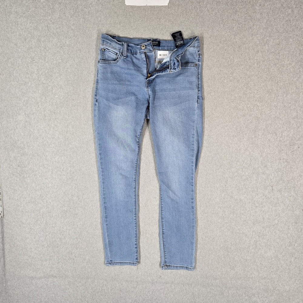 Curve Appeal Women Jeans 4/27 Light Blue Denim Ankle Skinny 25" Inseam Stretch